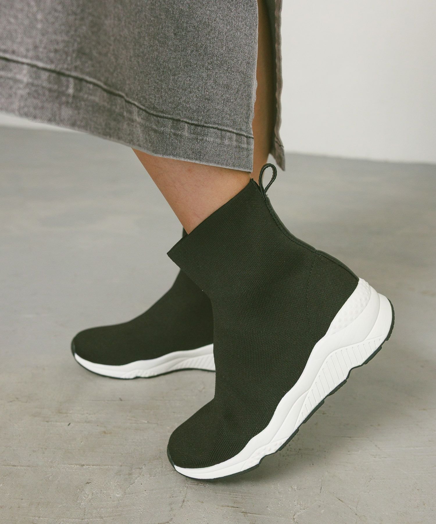 【ベイフロー/BAYFLOW】のリブニット素材も登場!! スニーカーブーツ インテリア・キッズ・メンズ・レディースファッション・服の通販 founy(ファニー) 　ファッション　Fashion　レディースファッション　Fashion for Women　スニーカー　Sneakers, Trainers　リブニット　Rib Knit, Ribbed Knit　人気　Popular, Best Seller　定番　Standard, Basic Item　抗菌　Antibacterial, Bacteria-Resistant　ニットブラック02|ID: prp329100004786102 ipo3291000000034945783