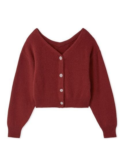 【スナイデル/SNIDEL】のフォックスビジューカーディガン インテリア・キッズ・メンズ・レディースファッション・服の通販 founy(ファニー) 　ファッション　Fashion　レディースファッション　Fashion for Women　トップス・カットソー　Cut & Sew Tops　カーディガン・羽織り　Layered Style Cardigans　ウェーブ　Wavy Pattern　今季　This Season, Current Season　ストレート　Straight, Straight Cut　スマート　Smart, Elegant　人気　Popular, Best Seller　バランス　Balance, Style Balance　フィット　Fit, Slim Fit　フォックス　Fox, Fox Fur　フロント　Front, Front Design　リュクス　Luxury, Elegant, High-End, Chic　おすすめ　Recommended / Our Picks　ホリデーシーズン　Holiday Season　RED[046]|ID: prp329100004786126 ipo3291000000034741517