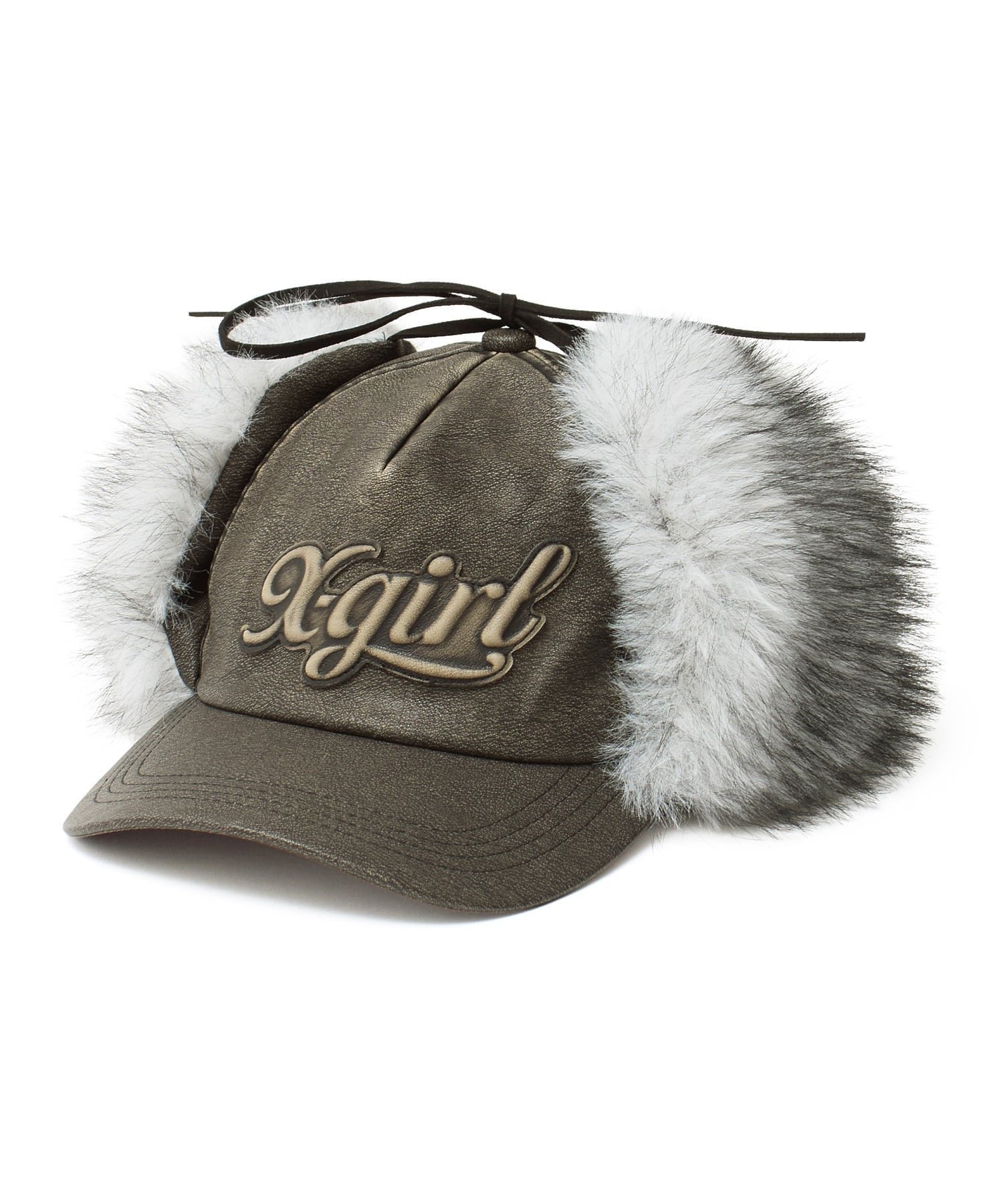 【エックスガール/X-girl】のX-girl/EMBOSSED LOGO PATCH EARFLAP CAP インテリア・キッズ・メンズ・レディースファッション・服の通販 founy(ファニー) 　ファッション　Fashion　レディースファッション　Fashion for Women　キャップ　Cap, Baseball Cap　フェイクレザー　Faux Leather, PU Leather　フラップ　Flap, Flap Pocket　フロント　Front, Front Design　冬　Winter / This Winter　A/W・秋冬　Autumn/Winter　防寒　Cold Protection, Winter-Ready　BLACK|ID: prp329100004786157 ipo3291000000035176834