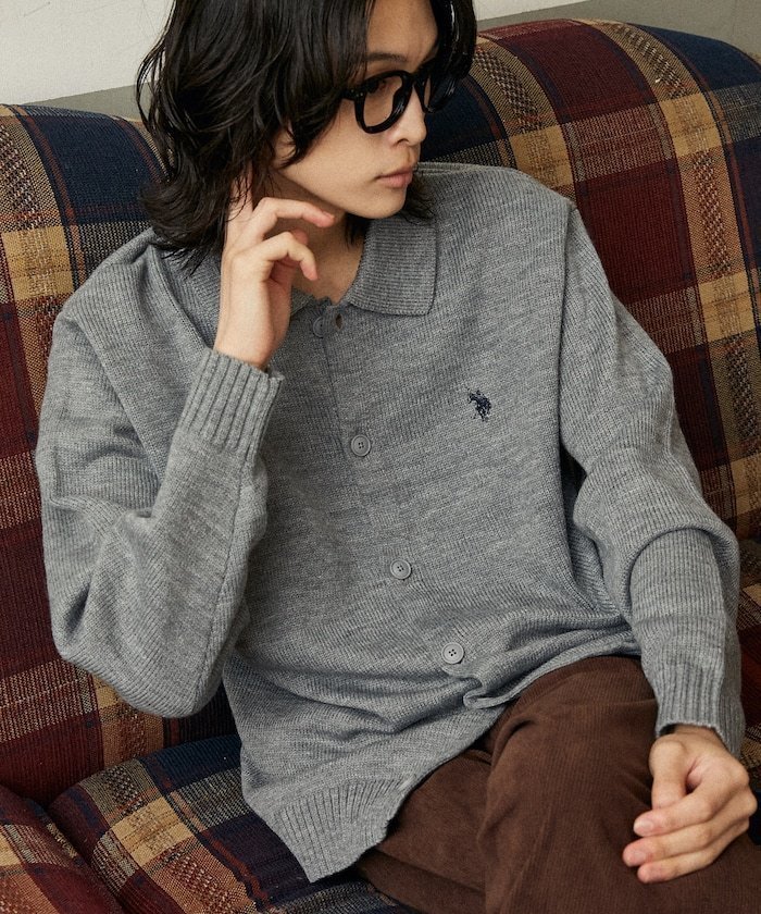 【フリークスストア/FREAK'S STORE】の別注 POLO KNIT CARDIGAN/ポロニットカーディガン(限定展開) 25AW インテリア・キッズ・メンズ・レディースファッション・服の通販 founy(ファニー) 　ファッション　Fashion　レディースファッション　Fashion for Women　トップス・カットソー　Cut & Sew Tops　ニット　Knit Tops & Sweaters　カーディガン・羽織り　Layered Style Cardigans　2025年　2025　2025-2026秋冬・A/W　Autumn/Winter 2025–26 AW25–26　冬　Winter / This Winter　アクリル　Acrylic Material　インナー　Innerwear　カーディガン　Cardigan, Knitwear　シンプル　Simple, Minimal　トレンド　Trend, Trending Now　ポロシャツ　Polo Shirt, Collared Tee　モチーフ　Motif, Design Theme　リラックス　Relax, Relaxed Fit　ワンポイント　One Point, Statement Accent　エレガント 上品　Elegant　別注　Limited Edition, Custom Order　A/W・秋冬　Autumn/Winter　グレー|ID: prp329100004786207 ipo3291000000034788892