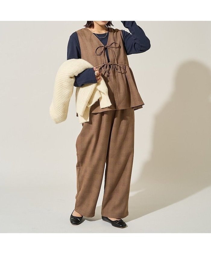 【フリークスストア/FREAK'S STORE】の【セットアイテム】LANATEC ベスト セットアップ/ビスチェセット 25AW インテリア・キッズ・メンズ・レディースファッション・服の通販 founy(ファニー) ファッション Fashion レディースファッション Fashion for Women アウター Coat / Outerwear Collection トップス・カットソー Cut & Sew Tops ベスト&ジレ / 重ね着スタイル Vests & Gilets ビスチェ Bustiers & Corset Tops / Layered Bustier Style 2025年 2025 2025-2026秋冬・A/W Autumn/Winter 2025–26 AW25–26 冬 Winter / This Winter ギャザー Gathered, Ruffled スラックス Slacks, Dress Pants セットアップ Set-Up, Coordinated Outfit チェック Check, Plaid, Tartan ベスト Vest, Waistcoat ペプラム Peplum, Flared Hem 洗える Machine Washable 無地 Plain, Solid Color A/W・秋冬 Autumn/Winter ダークブラウン|ID: prp329100004786219 ipo3291000000034741913