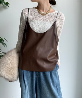 【ドゥドゥ/DouDou】の【WEB限定】フェイクレザービスチェ 人気、トレンドファッション・服の通販 founy(ファニー) ファッション Fashion レディースファッション Fashion for Women トップス・カットソー Cut & Sew Tops ビスチェ Bustiers & Corset Tops / Layered Bustier Style シンプル Simple, Minimal スマート Smart, Elegant タンク Tank Top, Sleeveless Top ビスチェ Bustier, Corset Top フロント Front, Front Design ラウンド Round, Round Neck A/W・秋冬 Autumn/Winter 冬 Winter / This Winter 再入荷 Restock / Back in Stock 2025年 2025 2025-2026秋冬・A/W Autumn/Winter 2025–26 AW25–26 |ID:prp329100004786252