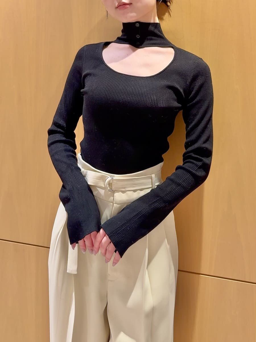 【スナイデル/SNIDEL】の2wayハイネックプルオーバー インテリア・キッズ・メンズ・レディースファッション・服の通販 founy(ファニー) 　ファッション　Fashion　レディースファッション　Fashion for Women　トップス・カットソー　Cut & Sew Tops　カジュアルプルオーバー・ニットトップス　Pullovers & Knit Tops / Casual Pullovers　インナー　Innerwear　ウェーブ　Wavy Pattern　クロップド　Cropped, Short Length　シンプル　Simple, Minimal　ストレート　Straight, Straight Cut　スマート　Smart, Elegant　デコルテ　Décolleté, Neckline　トレンド　Trend, Trending Now　ハイネック　High Neck, Mock Neck　フィット　Fit, Slim Fit　フロント　Front, Front Design　リブニット　Rib Knit, Ribbed Knit　おすすめ　Recommended / Our Picks　BLK[009]|ID: prp329100004786254 ipo3291000000034742058