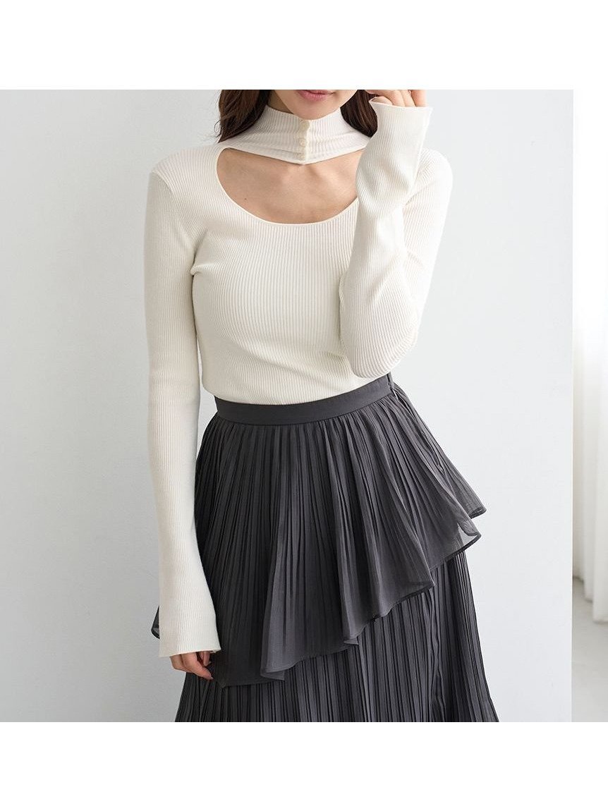 【スナイデル/SNIDEL】の2wayハイネックプルオーバー 人気、トレンドファッション・服の通販 founy(ファニー) 　ファッション　Fashion　レディースファッション　Fashion for Women　トップス・カットソー　Cut & Sew Tops　カジュアルプルオーバー・ニットトップス　Pullovers & Knit Tops / Casual Pullovers　インナー　Innerwear　ウェーブ　Wavy Pattern　クロップド　Cropped, Short Length　シンプル　Simple, Minimal　ストレート　Straight, Straight Cut　スマート　Smart, Elegant　デコルテ　Décolleté, Neckline　トレンド　Trend, Trending Now　ハイネック　High Neck, Mock Neck　フィット　Fit, Slim Fit　フロント　Front, Front Design　リブニット　Rib Knit, Ribbed Knit　おすすめ　Recommended / Our Picks　 other-1|ID: prp329100004786254 ipo3291000000035245964