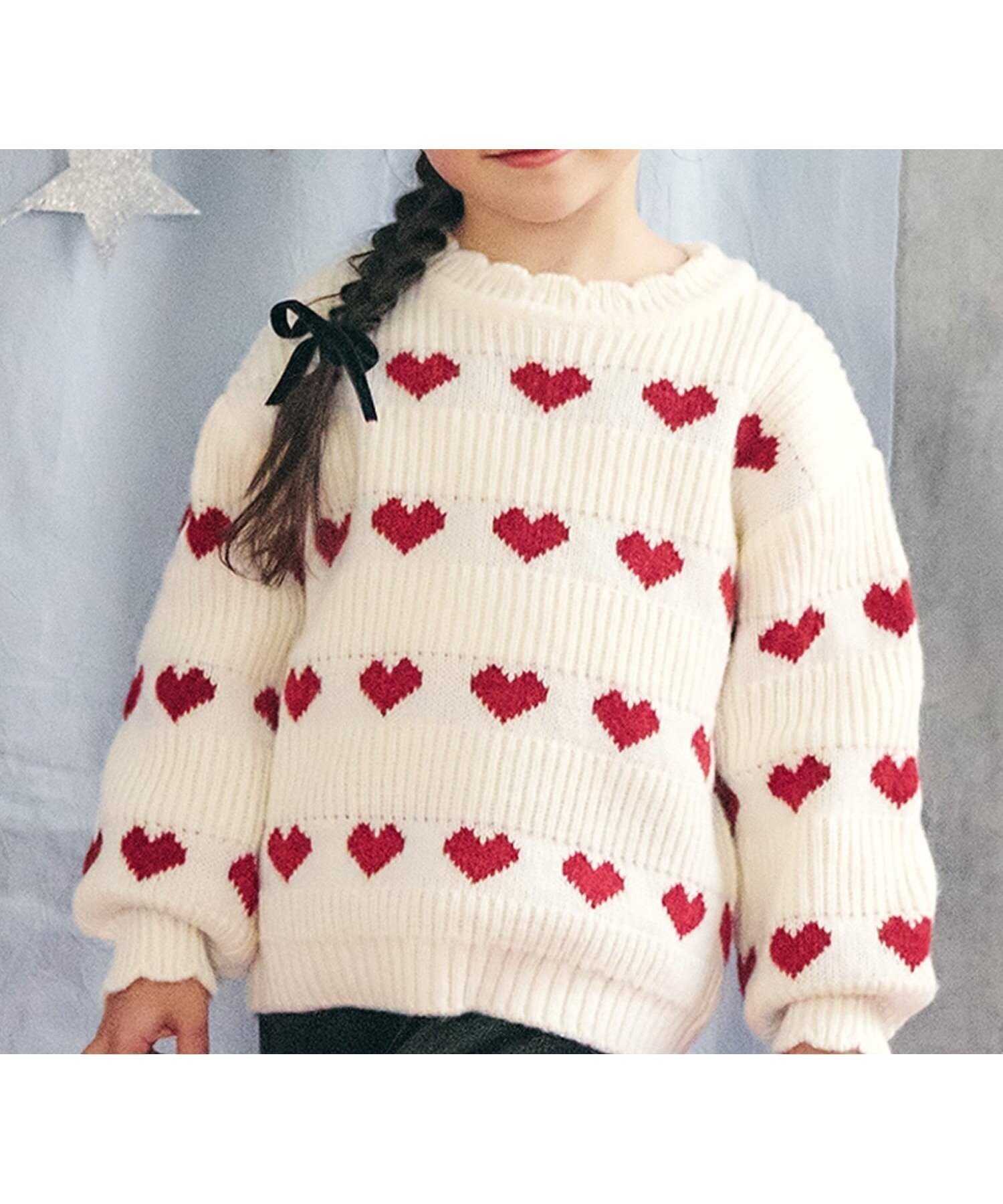 【エフオー オンラインストア/F.O.Online Store / KIDS】のハート・フラワー・ネコモチーフニット インテリア・キッズ・メンズ・レディースファッション・服の通販 founy(ファニー) ファッション Fashion キッズファッション Fashion for Kids セーター Sweater, Knitwear アイボリー|ID: prp329100004786309 ipo3291000000034742277