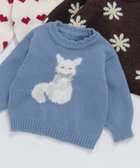 【エフオー オンラインストア/F.O.Online Store / KIDS】のハート・フラワー・ネコモチーフニット サックス|ID: prp329100004786309 ipo3291000000034742279