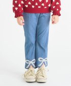【エフオー オンラインストア/F.O.Online Store / KIDS】のWEB限定 裏起毛リボンスリットカットソーパンツ 10分丈 デニム|ID: prp329100004786324 ipo3291000000034961452