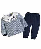 【モイモルン/moimoln / KIDS】の【セットアップ】キルティングビッグカラートップス パンツ ブルー|ID: prp329100004786330 ipo3291000000034742363