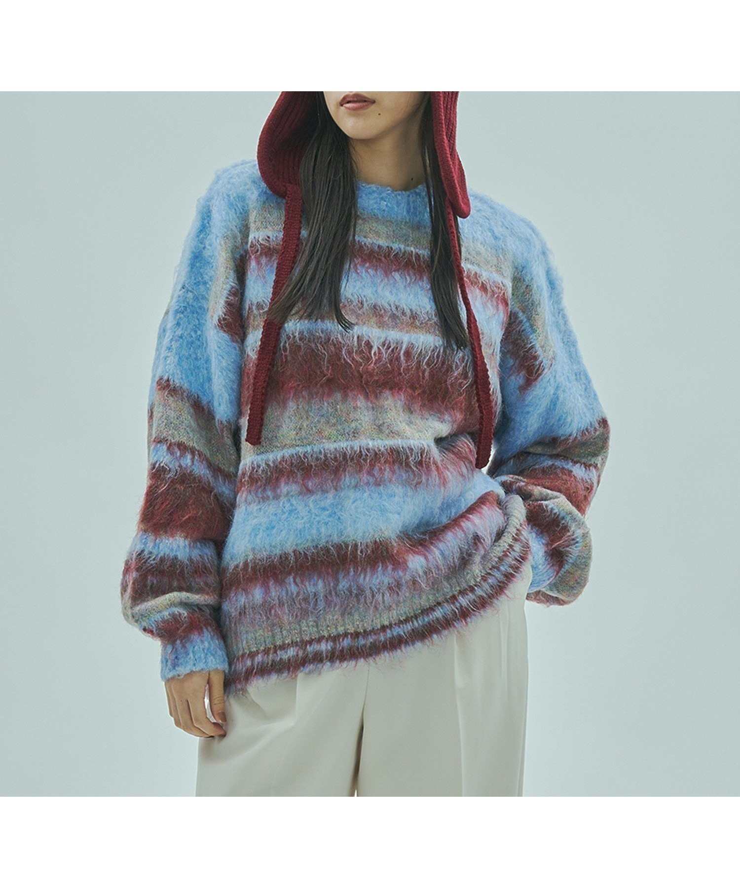 【ローズバッド/ROSE BUD】のSTRIPE KNIT TOP インテリア・キッズ・メンズ・レディースファッション・服の通販 founy(ファニー) 　ファッション　Fashion　レディースファッション　Fashion for Women　トップス・カットソー　Cut & Sew Tops　ニット　Knit Tops & Sweaters　イエロー　Yellow　デニム　Denim, Jeans Material　バランス　Balance, Style Balance　ベーシック　Basic, Essential　ボーダー　Border, Stripe　ミックス　Mix, Mixed Style　BLUE|ID: prp329100004786342 ipo3291000000035153441
