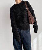 【キャナルジーン/CANAL JEAN】のEl mar ケーブルクルーニット 人気、トレンドファッション・服の通販 founy(ファニー) ファッション Fashion レディースファッション Fashion for Women トップス・カットソー Cut & Sew Tops ニット Knit Tops & Sweaters デニム Denim, Jeans Material ボトム Bottoms, Lower Wear ワイド Wide, Wide Fit thumbnail ブラック|ID: prp329100004786356 ipo3291000000035112913