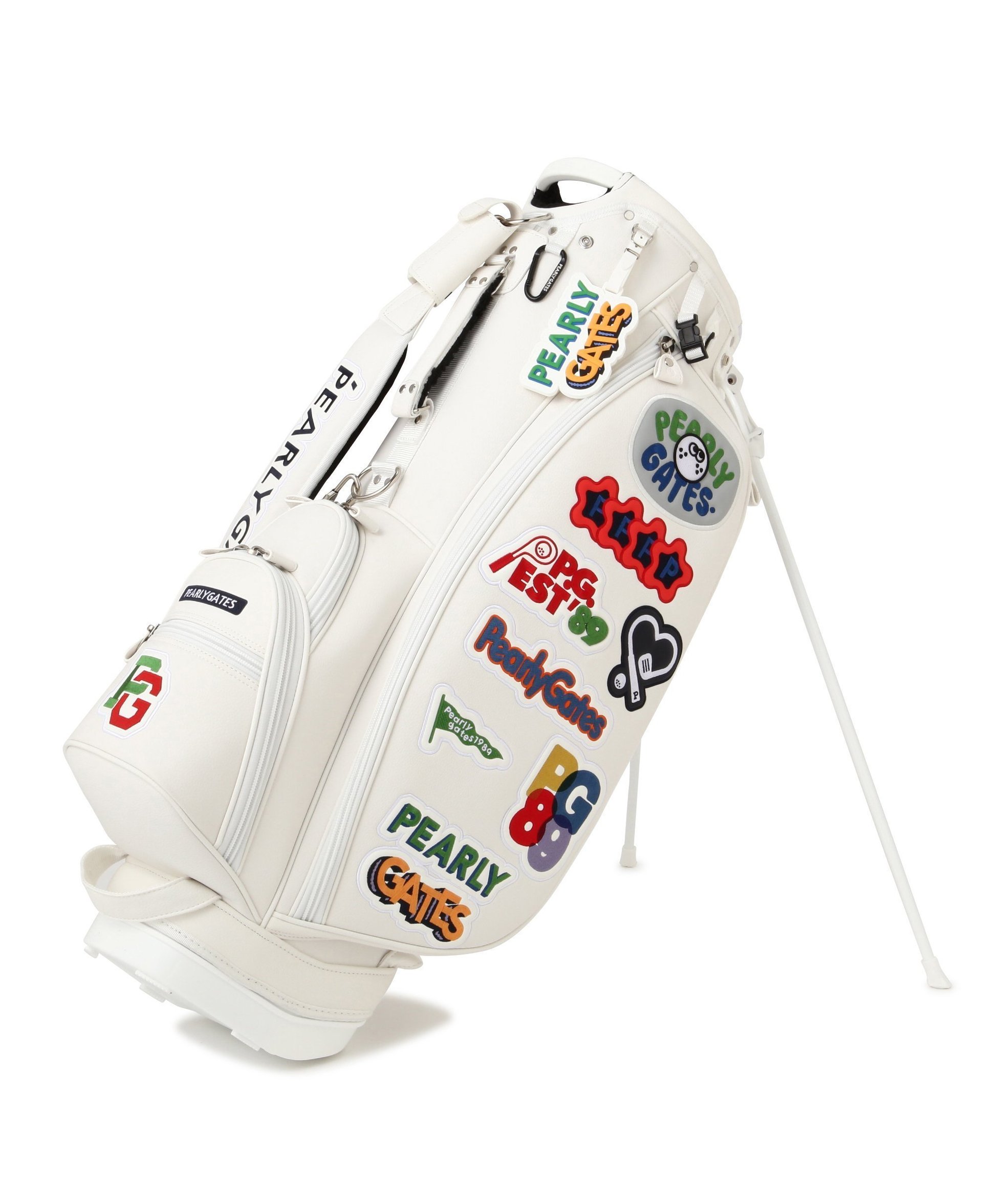 【パーリーゲイツ/PEARLY GATES / MEN】のロゴワッペンスタンド式キャディバッグ (46インチ対応) (UNISEX) インテリア・キッズ・メンズ・レディースファッション・服の通販 founy(ファニー) 　ファッション　Fashion　メンズファッション　Fashion for Men　バッグ　Bags　ユニセックス　Unisex, Genderless　おすすめ　Recommended / Our Picks　アクセサリー　Fashion Accessories　キャラクター　Character, Licensed Characters　ゴルフ　Golf　バランス　Balance, Style Balance　プレート　Plate, Dish　ポケット　Pocket, Pocket Detail　冬　Winter / This Winter　ホワイト|ID: prp329100004786396 ipo3291000000035016327