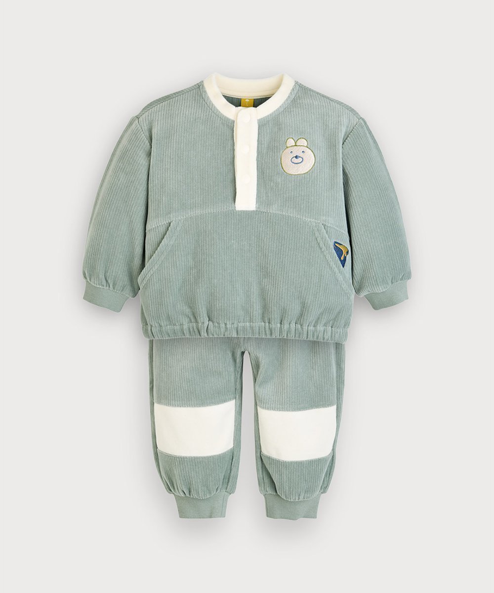 【モイモルン/moimoln / KIDS】の【セットアップ】ベアポイントベロア長袖トップス パンツ インテリア・キッズ・メンズ・レディースファッション・服の通販 founy(ファニー) 　ファッション　Fashion　キッズファッション　Fashion for Kids　トップス・カットソー　Cut & Sew Tops　ボトムス　Bottoms　セットアップ　Matching Sets　キッズトップス　Tops　シンプル　Simple, Minimal　セットアップ　Set-Up, Coordinated Outfit　人気　Popular, Best Seller　長袖　Long Sleeve, Full Sleeve　ベロア　Velour, Soft Velvet　ポケット　Pocket, Pocket Detail　無地　Plain, Solid Color　ロング　Long, Long-Length　冬　Winter / This Winter　おすすめ　Recommended / Our Picks　ミント|ID: prp329100004786433 ipo3291000000034742767