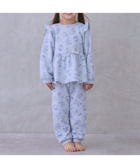 【ナルミヤ オンライン/NARUMIYA ONELINE / KIDS】のGIRLSキルティングパジャマ 人気、トレンドファッション・服の通販 founy(ファニー) ファッション Fashion キッズファッション Fashion for Kids キルティング Quilted, Quilting パジャマ Pajamas, Sleepwear フリル Frill, Ruffle ポケット Pocket, Pocket Detail リボン Ribbon, Bow |ID:prp329100004786438