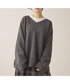 【スタディオ クリップ/studio CLIP】の7ゲージウールミックスステッチVネックニット チャコール18|ID: prp329100004786444 ipo3291000000034786050