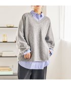 【スタディオ クリップ/studio CLIP】の7ゲージウールミックスステッチVネックニット グレー15|ID: prp329100004786444 ipo3291000000034786052