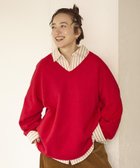 【スタディオ クリップ/studio CLIP】の7ゲージウールミックスステッチVネックニット レッド30|ID: prp329100004786444 ipo3291000000034786056