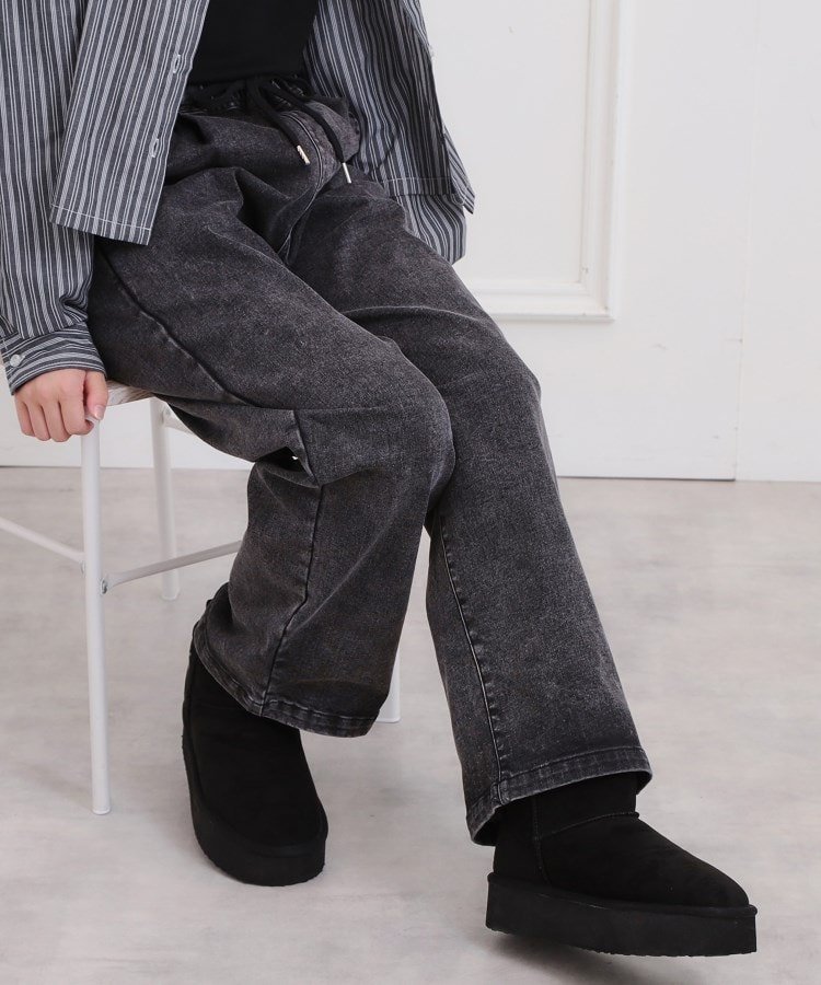 【ピンク ラテ/PINK-latte / KIDS】の裏起毛イージーロングパンツ インテリア・キッズ・メンズ・レディースファッション・服の通販 founy(ファニー) 　ファッション　Fashion　キッズファッション　Fashion for Kids　ボトムス　Bottoms　おすすめ　Recommended / Our Picks　ガーリー　Girly, Feminine Style　スマート　Smart, Elegant　トレーナー　Sweatshirt, Trainer　ポケット　Pocket, Pocket Detail　再入荷　Restock / Back in Stock　楽ちん　Easy Fit, Comfortable　ブラック|ID: prp329100004786449 ipo3291000000034961282