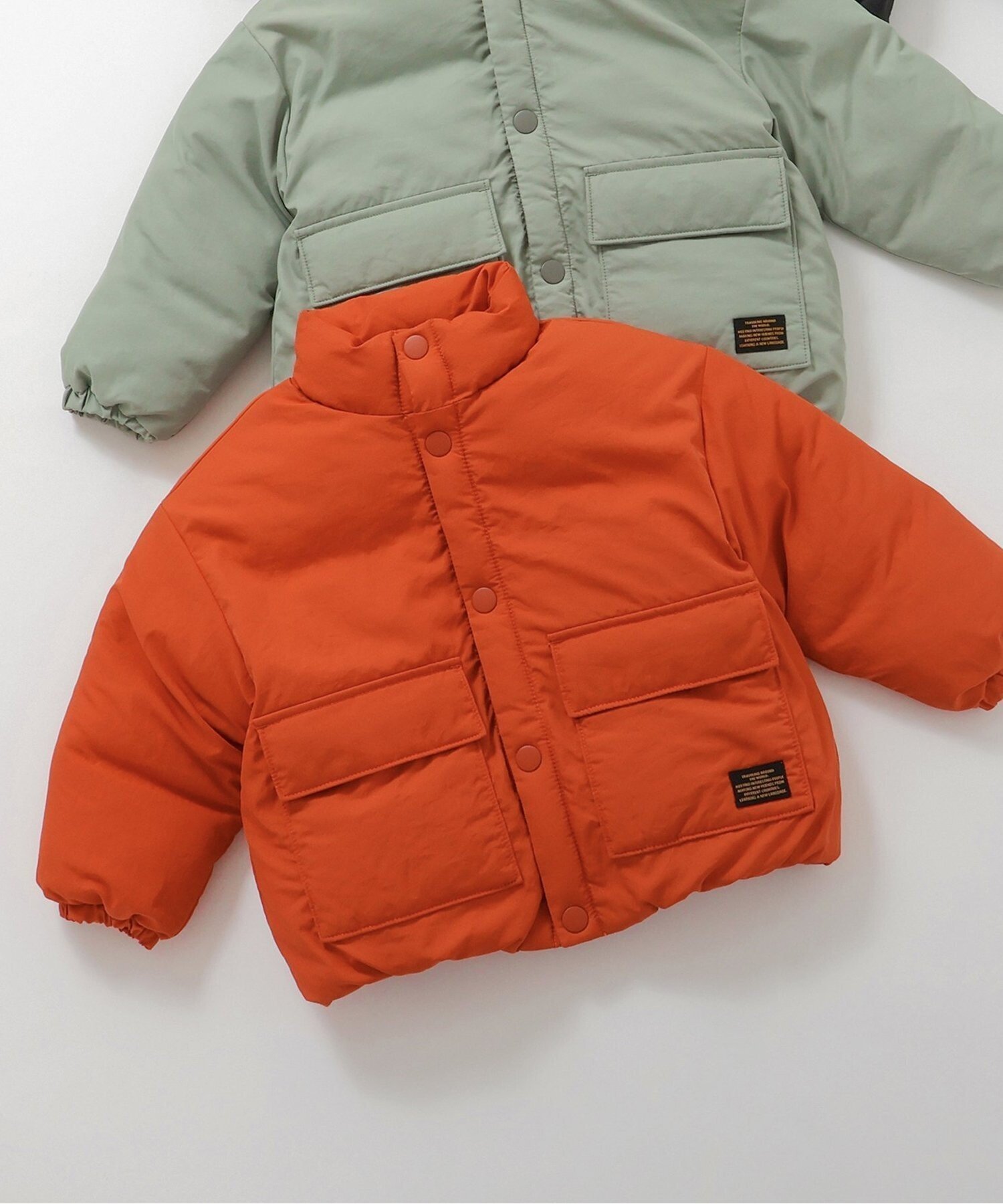 【エフオー オンラインストア/F.O.Online Store / KIDS】のスタンドカラー中綿ジャケット インテリア・キッズ・メンズ・レディースファッション・服の通販 founy(ファニー) ファッション Fashion キッズファッション Fashion for Kids アウター Coat Outerwear /Kids ジャケット Jacket, Outerwear スタンド Stand Collar, Upright Stand ブルゾン Blouson, Bomber Jacket 人気 Popular, Best Seller オレンジ|ID: prp329100004786452 ipo3291000000034773701