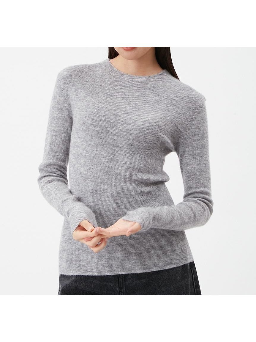 【ミラオーウェン/Mila Owen】のモヘヤ混ラメリブニットプルオーバー インテリア・キッズ・メンズ・レディースファッション・服の通販 founy(ファニー) 　ファッション　Fashion　レディースファッション　Fashion for Women　トップス・カットソー　Cut & Sew Tops　ニット　Knit Tops & Sweaters　カジュアルプルオーバー・ニットトップス　Pullovers & Knit Tops / Casual Pullovers　インナー　Innerwear　シアー　Sheer, See-Through　シンプル　Simple, Minimal　スマート　Smart, Elegant　モックネック　Mock Neck, Short Turtleneck　リブニット　Rib Knit, Ribbed Knit　冬　Winter / This Winter　おすすめ　Recommended / Our Picks　エレガント 上品　Elegant　GRY[006]|ID: prp329100004786465 ipo3291000000035081780