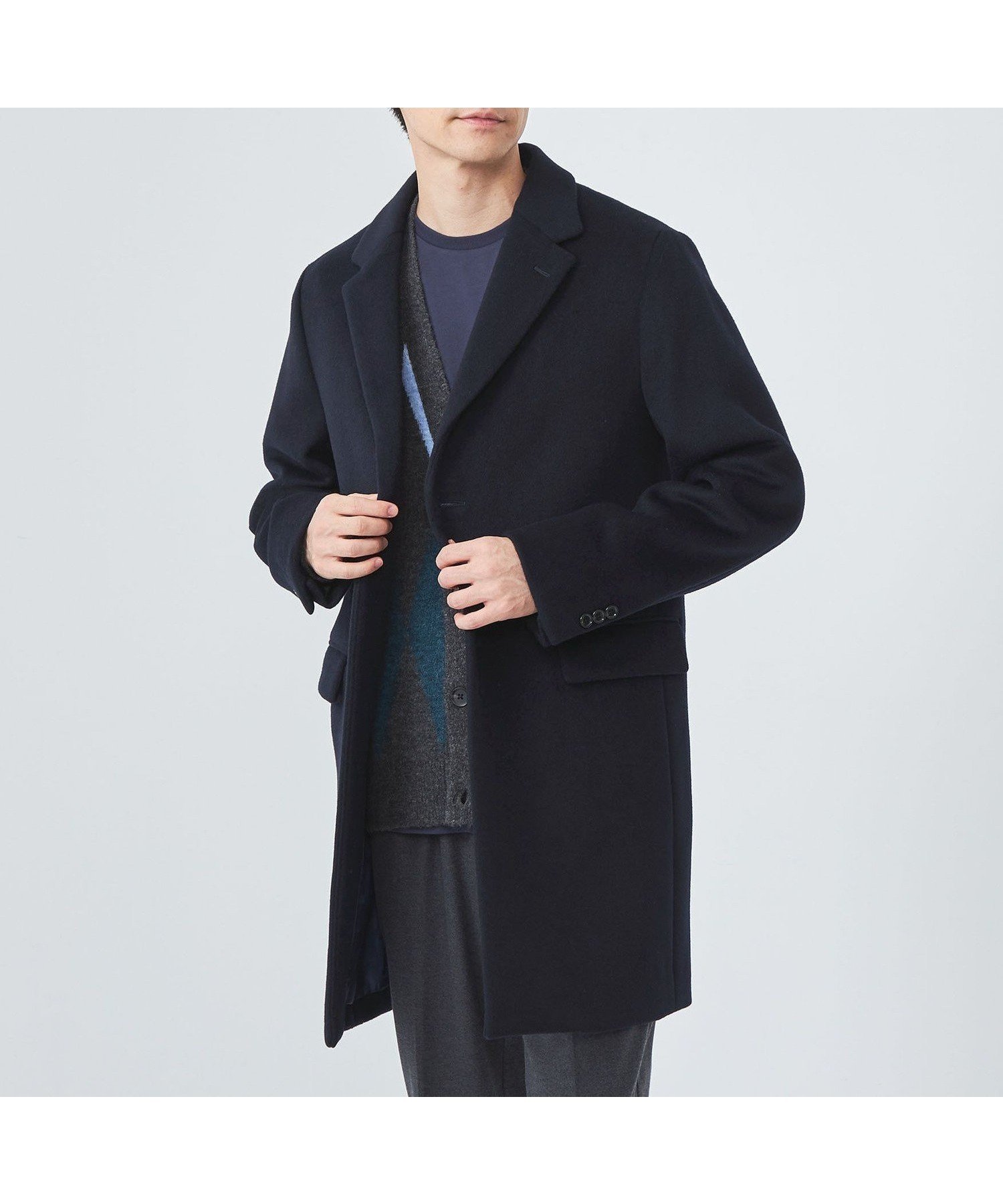 【ユナイテッドアローズ/UNITED ARROWS / MEN】のS100 ビーバー チェスターコート インテリア・キッズ・メンズ・レディースファッション・服の通販 founy(ファニー) ファッション Fashion メンズファッション Fashion for Men インナー Innerwear セットアップ Set-Up, Coordinated Outfit タートル Turtleneck, Turtle Collar ダブル Double, Double-Breasted チェスターコート Chester Coat, Long Coat チェック Check, Plaid, Tartan デニム Denim, Jeans Material 定番 Standard, Basic Item ハイネック High Neck, Mock Neck パターン Pattern, Design Print フェイス Face, Facial Design 無地 Plain, Solid Color アウトレット Outlet / Clearance エレガント 上品 Elegant ビジネス 仕事 通勤 Business / Work / Commuting NAVY|ID: prp329100004786473 ipo3291000000034857767