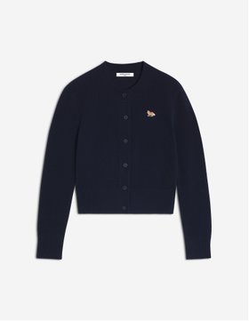 【メゾン キツネ/MAISON KITSUNE】のMaison Kitsune/BABY FOX LAMBSWOOL FITTED CARDIGAN 人気、トレンドファッション・服の通販 founy(ファニー) ファッション Fashion レディースファッション Fashion for Women トップス・カットソー Cut & Sew Tops カーディガン・羽織り Layered Style Cardigans 冬 Winter / This Winter カーディガン Cardigan, Knitwear パッチ Patch, Appliqué フィット Fit, Slim Fit フォックス Fox, Fox Fur フレンチ French, French Style エレガント 上品 Elegant 無地 Plain, Solid Color A/W・秋冬 Autumn/Winter 長袖 Long Sleeve, Full Sleeve |ID:prp329100004786512
