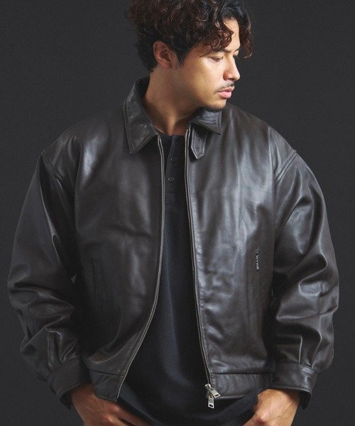 【ジャックローズ/JACKROSE / MEN】の【SKOOKUM×JACKROSE】 LAMB LEATHER ZIP JACKET 2025(MENS) インテリア・キッズ・メンズ・レディースファッション・服の通販 founy(ファニー) 　ファッション　Fashion　メンズファッション　Fashion for Men　今季　This Season, Current Season　ショルダー　Shoulder, Shoulder Strap　チェック　Check, Plaid, Tartan　デニム　Denim, Jeans Material　ドロップ　Drop Shoulder, Dropped Style　定番　Standard, Basic Item　フィット　Fit, Slim Fit　ベーシック　Basic, Essential　ローズ　Rose, Rose Motif　ワイド　Wide, Wide Fit　再入荷　Restock / Back in Stock　2025年　2025　2025-2026秋冬・A/W　Autumn/Winter 2025–26 AW25–26　ブラウン|ID: prp329100004786531 ipo3291000000035007270