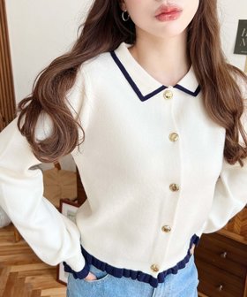 【モーメントプラス/moment+ / MEN】の襟付き配色フリルカーディガン 人気、トレンドファッション・服の通販 founy(ファニー) ファッション Fashion メンズファッション Fashion for Men インナー Innerwear カーディガン Cardigan, Knitwear コンパクト Compact, Small Size ジャケット Jacket, Outerwear トレンド Trend, Trending Now フェミニン Feminine, Girly フリル Frill, Ruffle フレア Flare, Flared ベーシック Basic, Essential 羽織 Haori, Light Jacket ワイド Wide, Wide Fit 再入荷 Restock / Back in Stock プチプライス・低価格 Affordable / Budget Price |ID:prp329100004786542