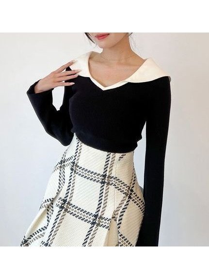 【スナイデル/SNIDEL】のオフショル衿ニットプルオーバー インテリア・キッズ・メンズ・レディースファッション・服の通販 founy(ファニー) 　ファッション　Fashion　レディースファッション　Fashion for Women　トップス・カットソー　Cut & Sew Tops　ニット　Knit Tops & Sweaters　カジュアルプルオーバー・ニットトップス　Pullovers & Knit Tops / Casual Pullovers　エレガント 上品　Elegant　シンプル　Simple, Minimal　ストレート　Straight, Straight Cut　スマート　Smart, Elegant　スリーブ　Sleeve, Long Sleeve / Short Sleeve　デコルテ　Décolleté, Neckline　フィット　Fit, Slim Fit　フレア　Flare, Flared　ワイド　Wide, Wide Fit　おすすめ　Recommended / Our Picks　BLK[009]|ID: prp329100004786556 ipo3291000000034743255