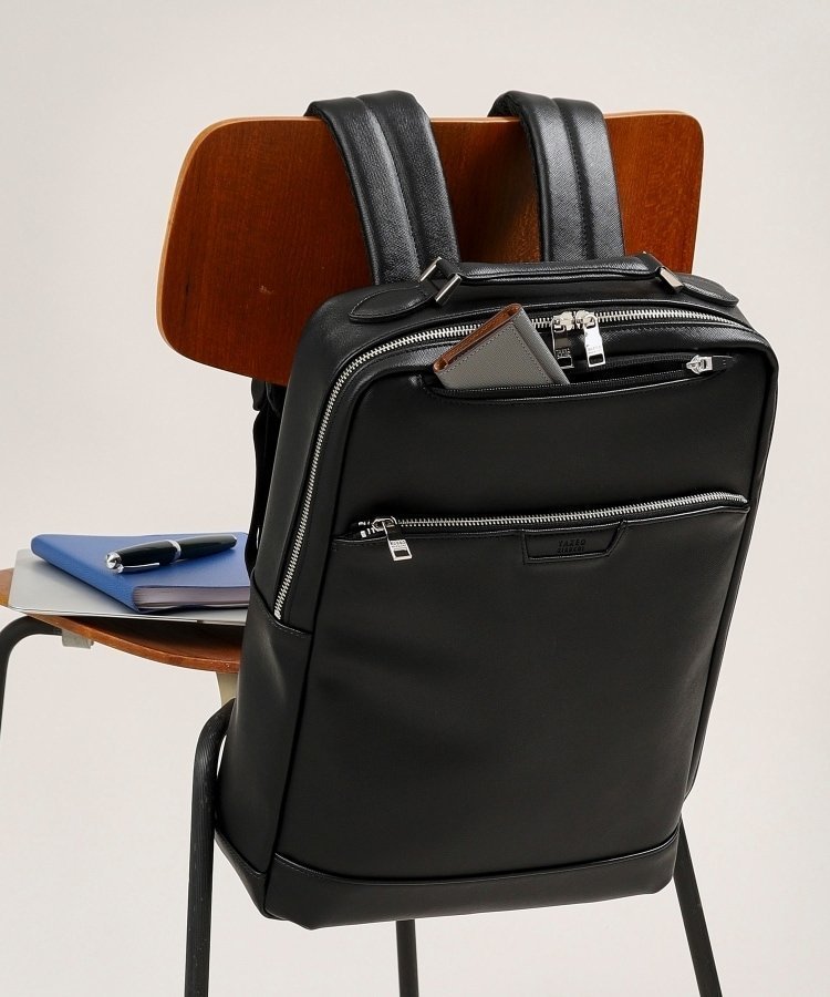 【タケオキクチ/TAKEO KIKUCHI / MEN】の【2WAY】薄マチ ビジネス バックパック インテリア・キッズ・メンズ・レディースファッション・服の通販 founy(ファニー) 　ファッション　Fashion　メンズファッション　Fashion for Men　ショルダー　Shoulder, Shoulder Strap　ジャケット　Jacket, Outerwear　スマート　Smart, Elegant　スーツ　Suit, Formalwear　人気　Popular, Best Seller　ポケット　Pocket, Pocket Detail　メッシュ　Mesh, Net Fabric　リュック　Backpack, Rucksack　ギフト プレゼント　Gift / Present　ビジネス 仕事 通勤　Business / Work / Commuting　サフィアーノ調ブラック|ID: prp329100004786565 ipo3291000000034743288