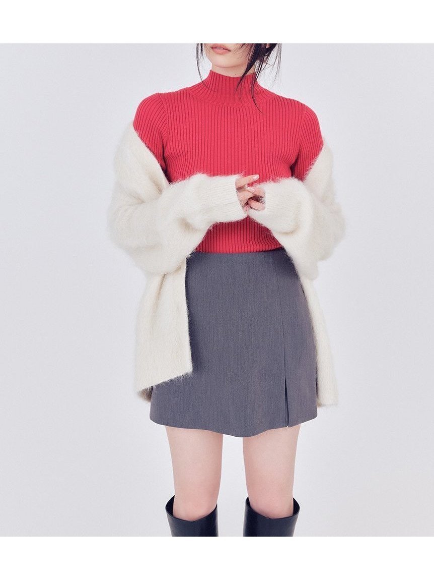 【フレイ アイディー/FRAY I.D】のウールシルクリブニットハイネックプルオーバー インテリア・キッズ・メンズ・レディースファッション・服の通販 founy(ファニー) 　ファッション　Fashion　レディースファッション　Fashion for Women　トップス・カットソー　Cut & Sew Tops　ニット　Knit Tops & Sweaters　カジュアルプルオーバー・ニットトップス　Pullovers & Knit Tops / Casual Pullovers　シルク　Silk, 100% Silk　ストレッチ　Stretch, Stretchy Fabric　スマート　Smart, Elegant　トレンド　Trend, Trending Now　ハイネック　High Neck, Mock Neck　フィット　Fit, Slim Fit　ベーシック　Basic, Essential　ボーダー　Border, Stripe　ワイドリブ　Wide Rib, Wide Ribbed Knit　エレガント 上品　Elegant　RED[046]|ID: prp329100004786609 ipo3291000000035073978