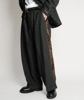 【サブサエティ/Subciety / MEN】のHerringbone side zip wide slacks 人気、トレンドファッション・服の通販 founy(ファニー) ファッション Fashion メンズファッション Fashion for Men サイドジップ Side Zip, Side Zipper ジャカード／ジャガード Jacquard, Woven Pattern スタンダード Standard, Basic ストレート Straight, Straight Cut スラックス Slacks, Dress Pants セットアップ Set-Up, Coordinated Outfit ツイード Twill, Twill Weave フォーマル Formal, Dressy ペイズリー Paisley, Ethnic Pattern ポケット Pocket, Pocket Detail ワイド Wide, Wide Fit 再入荷 Restock / Back in Stock エレガント 上品 Elegant |ID:prp329100004786654