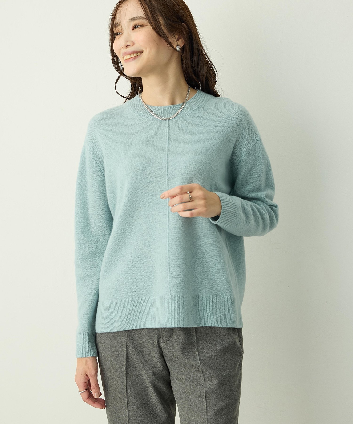 【エーシーデザインバイアルファキュービック/A/C DESIGN BY ALPHACUBIC】のウールカシミヤプルオーバー インテリア・キッズ・メンズ・レディースファッション・服の通販 founy(ファニー) 　ファッション　Fashion　レディースファッション　Fashion for Women　トップス・カットソー　Cut & Sew Tops　カジュアルプルオーバー・ニットトップス　Pullovers & Knit Tops / Casual Pullovers　エレガント 上品　Elegant　A/W・秋冬　Autumn/Winter　グリーン|ID: prp329100004786656 ipo3291000000034793316