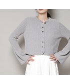 【ナノ ユニバース/nano universe】のラメモールワイドリブ前後2WAYフレアスリーブニット(セットアップ可) グレー|ID:prp329100004786681