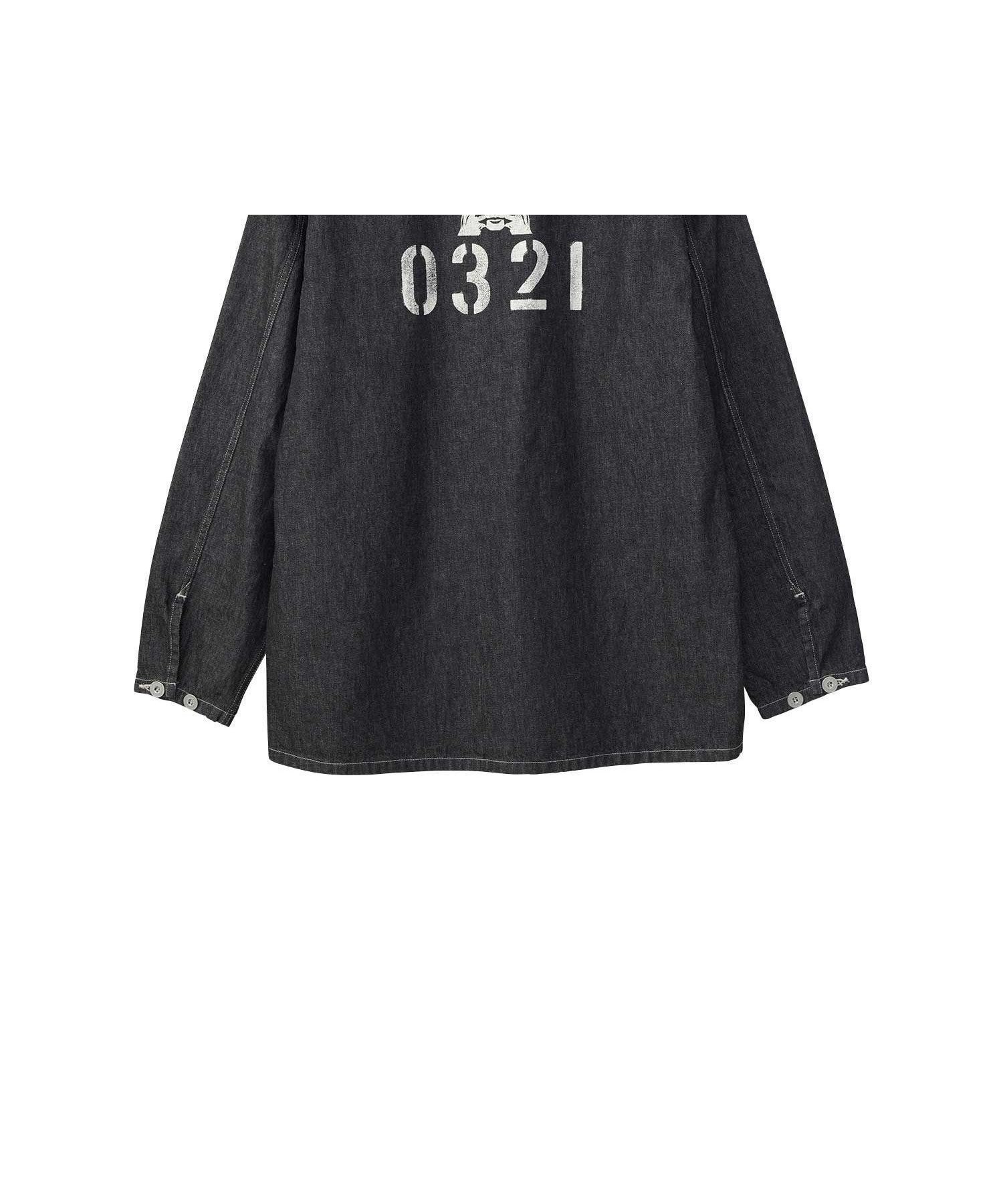 【ヒステリックグラマー/HYSTERIC GLAMOUR / MEN】のHYSTERIC 0321 デニムプルオーバーシャツ インテリア・キッズ・メンズ・レディースファッション・服の通販 founy(ファニー) ファッション Fashion メンズファッション Fashion for Men トップス・カットソー Cut & Sew Tops メンズシャツ Shirts フロント Front, Front Design プリント Print, Printed Pattern ポケット Pocket, Pocket Detail ミリタリー Military, Army Style メタル Metal, Metal Parts モチーフ Motif, Design Theme ヴィンテージ Vintage Style ブラック|ID: prp329100004786715 ipo3291000000034743881