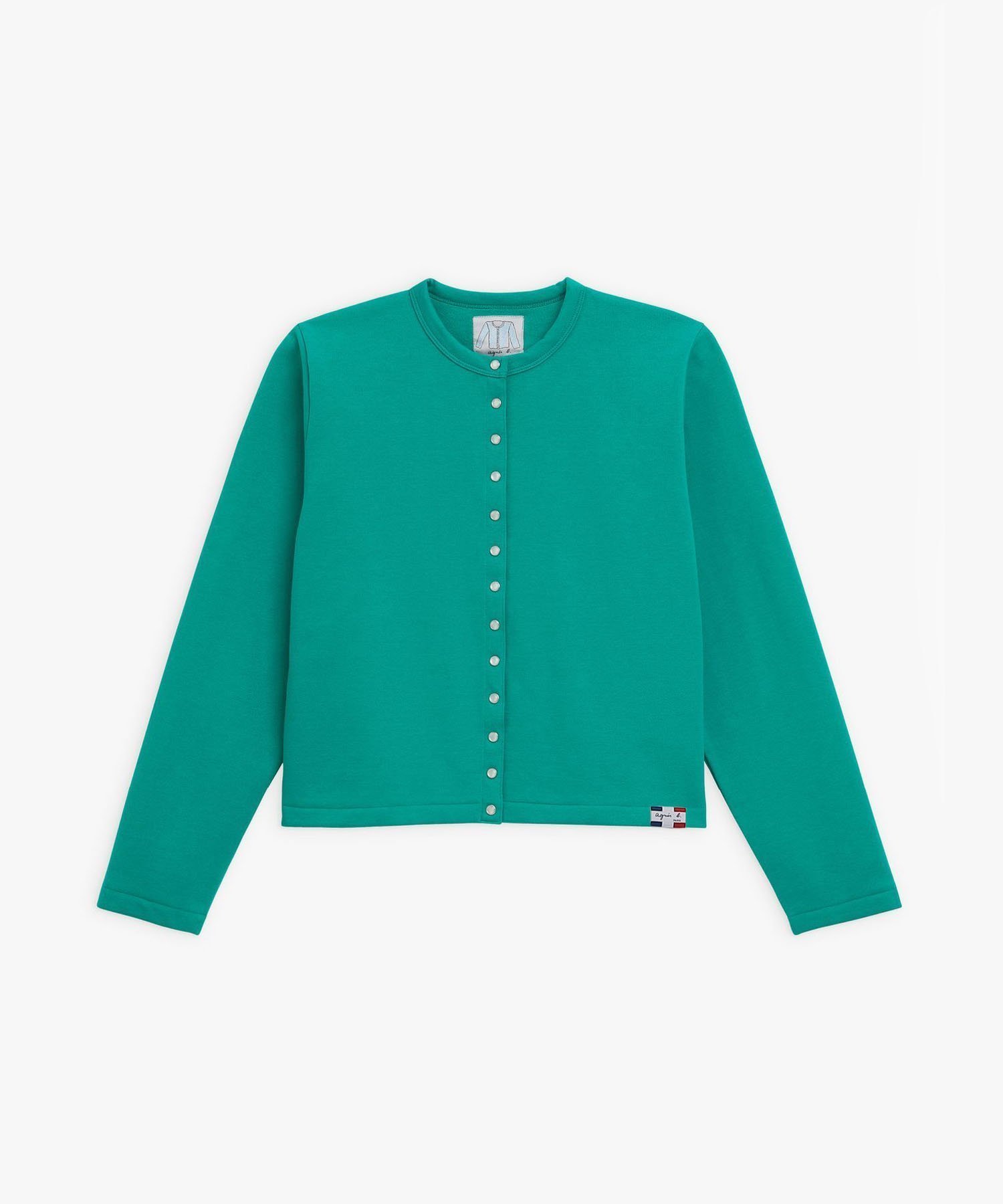 【アニエスベー ファム/agnes b. FEMME】のコットン メルトン カーディガンプレッション Made in France 人気、トレンドファッション・服の通販 founy(ファニー) 　ファッション　Fashion　レディースファッション　Fashion for Women　トップス・カットソー　Cut & Sew Tops　カーディガン・羽織り　Layered Style Cardigans　イラスト　Illustration　春　Spring　秋　Autumn　カッティング　Cutting Detail　カーディガン　Cardigan, Knitwear　スタンダード　Standard, Basic　スペシャル　Special, Limited Edition　定番　Standard, Basic Item　ビスチェ　Bustier, Corset Top　フランス　France, French　半袖　Short Sleeve, Half Sleeve　メルトン　Melton, Heavy Wool　メンズ　Men's, Menswear　夏　Summer　 other-1|ID: prp329100004786732 ipo3291000000035020857