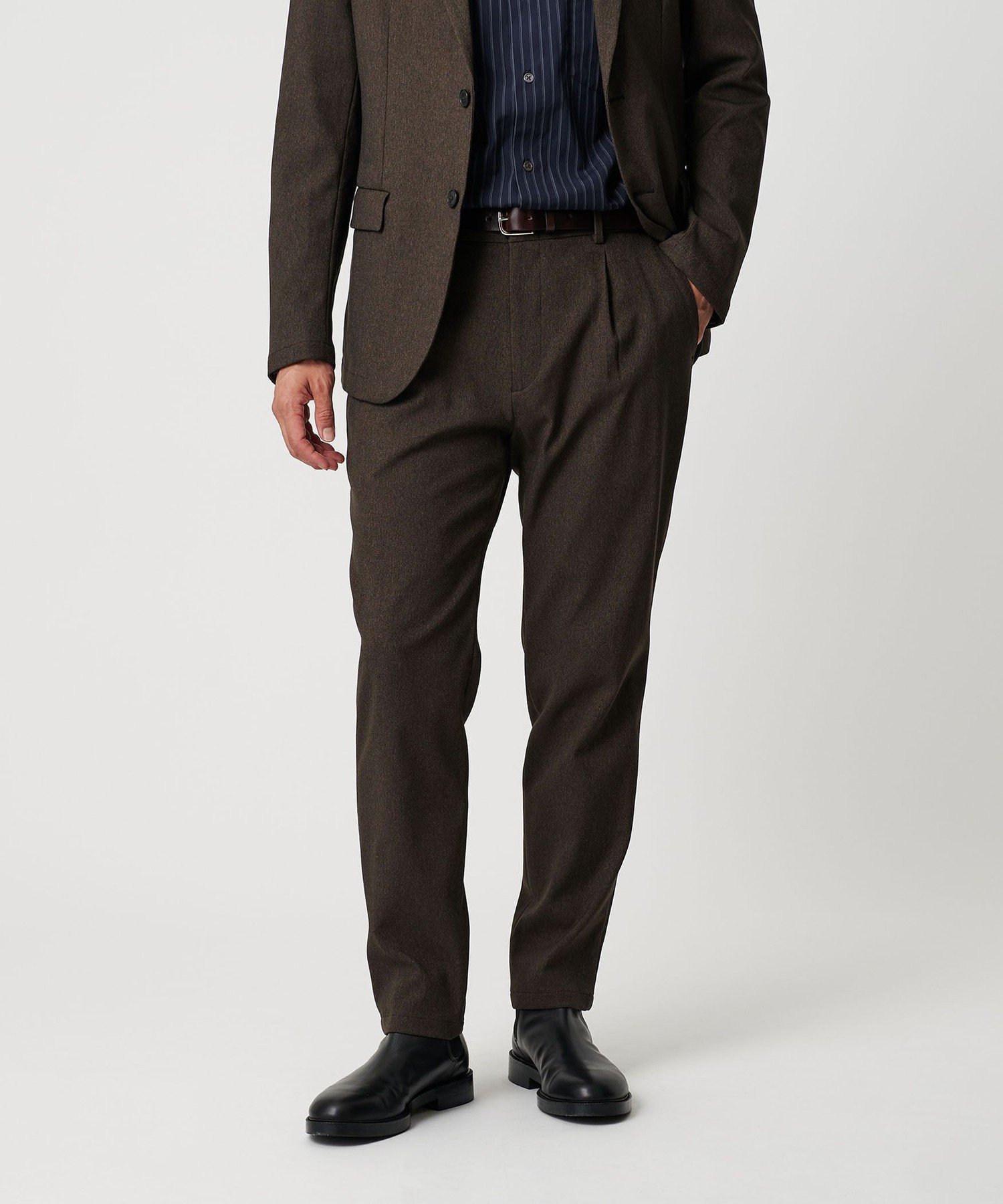 【ビューティ&ユース ユナイテッドアローズ/BEAUTY&YOUTH / UNITED ARROWS / MEN】のリサイクル ポリエステル 1プリーツ テーパード パンツ NO.3 セットアップ対応 ウォッシャブル インテリア・キッズ・メンズ・レディースファッション・服の通販 founy(ファニー) ファッション Fashion メンズファッション Fashion for Men ボトムス Bottoms ウォッシャブル Machine Washable クッション Cushion, Throw Pillow コイン Coin, Coin Design コンパクト Compact, Small Size ジャケット Jacket, Outerwear スラックス Slacks, Dress Pants スリム Slim, Slim Fit セットアップ Set-Up, Coordinated Outfit テーパード Tapered, Tapered Pants ハーフ Half, Half-Length プリーツ Pleats, Pleated ポケット Pocket, Pocket Detail メランジ Melange, Mixed Yarn モバイル Mobile, Smartphone ループ Loop, Loop Knit おすすめ Recommended / Our Picks エレガント 上品 Elegant DK.BROWN|ID: prp329100004786740 ipo3291000000034743958