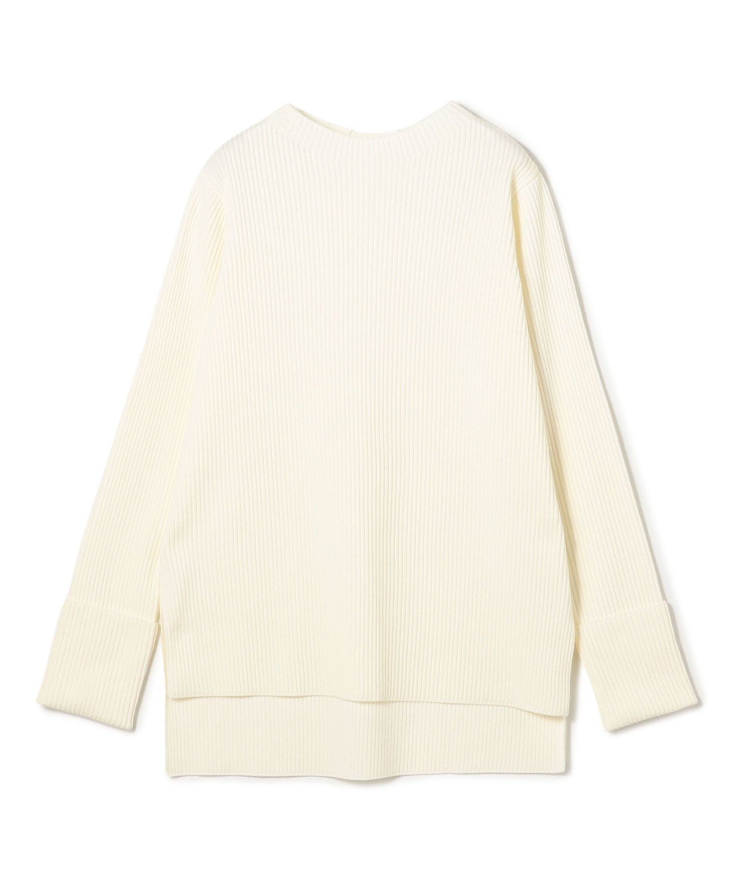 【トゥモローランド/TOMORROWLAND】のリンクスリブ ビルドネックプルオーバー インテリア・キッズ・メンズ・レディースファッション・服の通販 founy(ファニー) 　ファッション　Fashion　レディースファッション　Fashion for Women　トップス・カットソー　Cut & Sew Tops　カジュアルプルオーバー・ニットトップス　Pullovers & Knit Tops / Casual Pullovers　スリット　Slit, Slit Detail　ヘムライン　Hemline, Bottom Cut　ロング　Long, Long-Length　ワイド　Wide, Wide Fit　おすすめ　Recommended / Our Picks　11 ホワイト|ID: prp329100004786758 ipo3291000000035049108