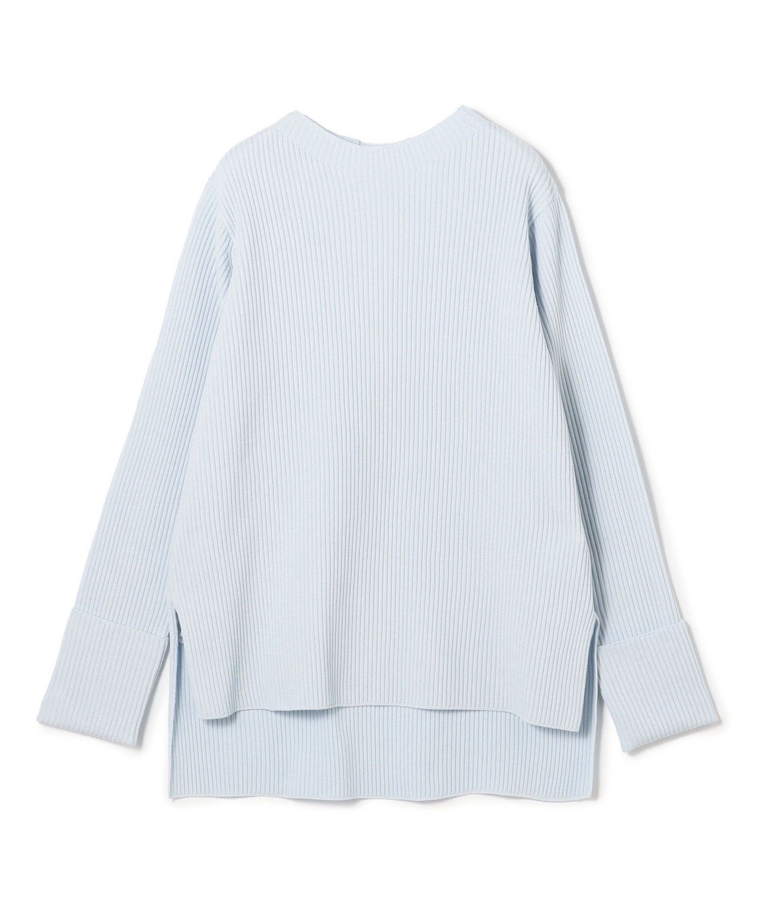 【トゥモローランド/TOMORROWLAND】のリンクスリブ ビルドネックプルオーバー インテリア・キッズ・メンズ・レディースファッション・服の通販 founy(ファニー) 　ファッション　Fashion　レディースファッション　Fashion for Women　トップス・カットソー　Cut & Sew Tops　カジュアルプルオーバー・ニットトップス　Pullovers & Knit Tops / Casual Pullovers　スリット　Slit, Slit Detail　ヘムライン　Hemline, Bottom Cut　ロング　Long, Long-Length　ワイド　Wide, Wide Fit　おすすめ　Recommended / Our Picks　61 ライトブルー|ID: prp329100004786758 ipo3291000000035049109