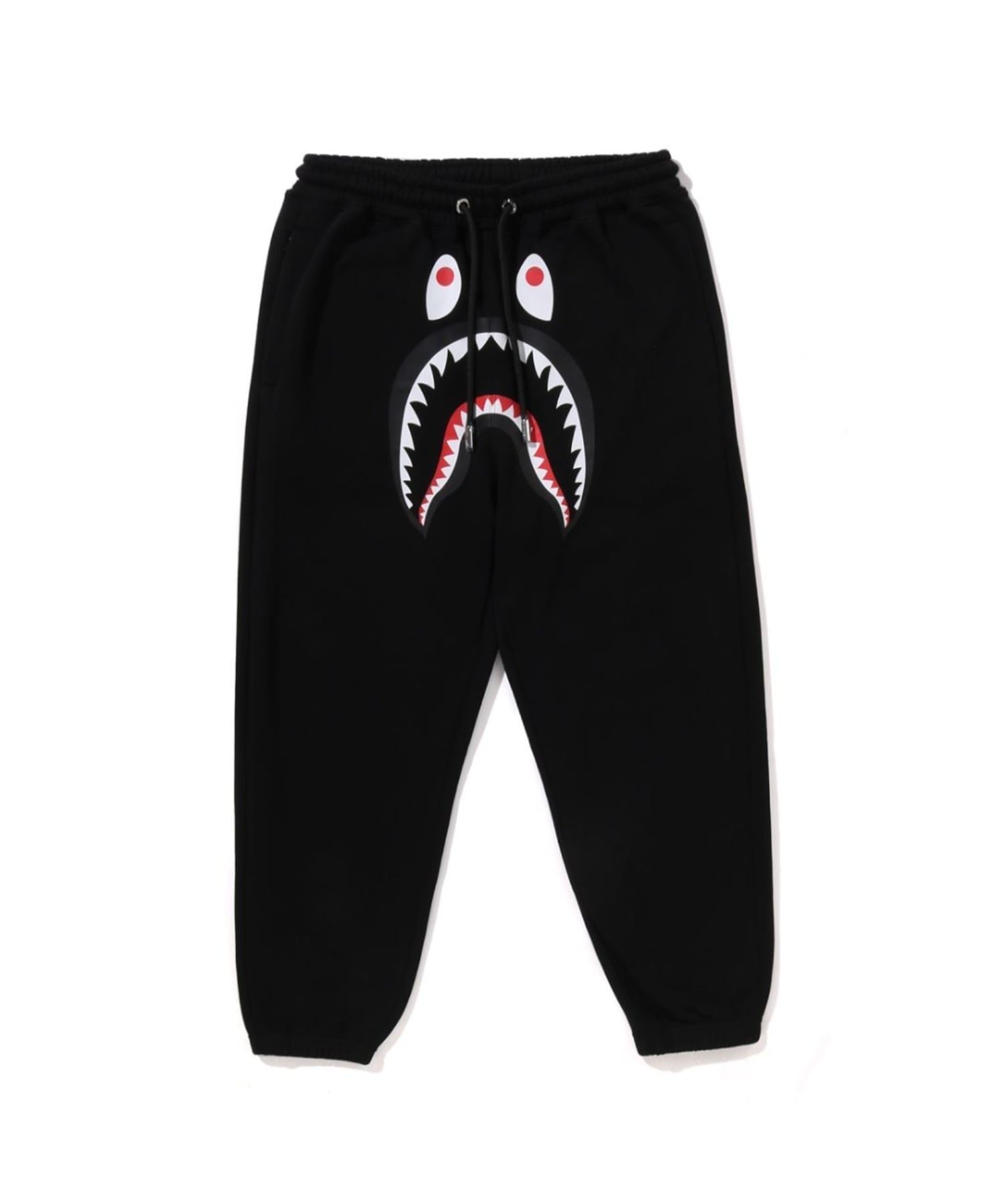 【アベイシングエイプ/A BATHING APE / MEN】のSHARK RELAXED FIT SWEAT PANTS インテリア・キッズ・メンズ・レディースファッション・服の通販 founy(ファニー) 　ファッション　Fashion　メンズファッション　Fashion for Men　ボトムス　Bottoms　ドローコード　Drawcord, Drawstring Cord　フロント　Front, Front Design　プリント　Print, Printed Pattern　ラバー　Rubber, Rubber Sole　BLACK|ID: prp329100004786778 ipo3291000000034744095