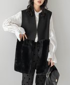 【ラジュール/Lajour】のエコファーロングジレ ブラック|ID: prp329100004786805 ipo3291000000035022621