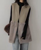 【ラジュール/Lajour】のエコファーロングジレ ベージュ|ID: prp329100004786805 ipo3291000000035022624