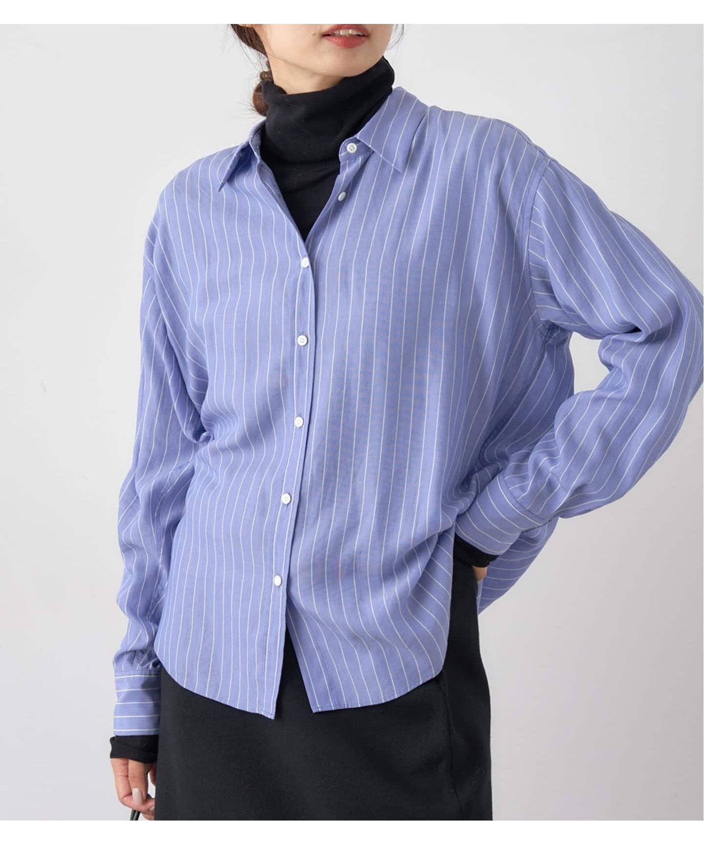 【イエナ/IENA】のリヨセルストライプレギュラーシャツ 人気、トレンドファッション・服の通販 founy(ファニー) 　ファッション　Fashion　レディースファッション　Fashion for Women　トップス・カットソー　Cut & Sew Tops　シャツ・ブラウス・オフィスカジュアル　Elegant Blouses & Button-Ups　2025年　2025　2025-2026秋冬・A/W　Autumn/Winter 2025–26 AW25–26　ストライプ　Stripe, Striped Pattern　スラックス　Slacks, Dress Pants　レギュラー　Regular, Standard Fit　 other-1|ID: prp329100004786813 ipo3291000000034823683