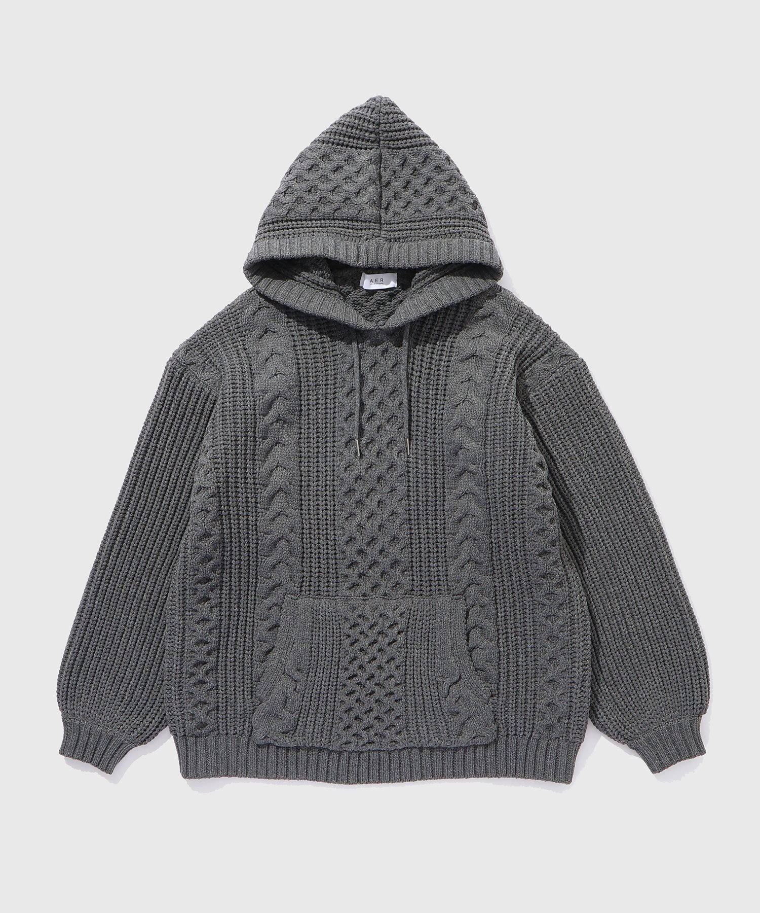 【アダムエロペ /ADAM ET ROPE' / MEN】の【WEB限定】ボリュームケーブル ニット パーカー / ロングシーズン着用可能 / 超軽量 / ユニセックス インテリア・キッズ・メンズ・レディースファッション・服の通販 founy(ファニー) 　ファッション　Fashion　メンズファッション　Fashion for Men　インナー　Innerwear　軽量　Lightweight, Ultra Light　定番　Standard, Basic Item　手編み　Hand-Knitted, Handmade Knit　人気　Popular, Best Seller　パーカー　Hoodie, Parka　ポケット　Pocket, Pocket Detail　ロング　Long, Long-Length　おすすめ　Recommended / Our Picks　チャコール(06)|ID: prp329100004786816 ipo3291000000034744242