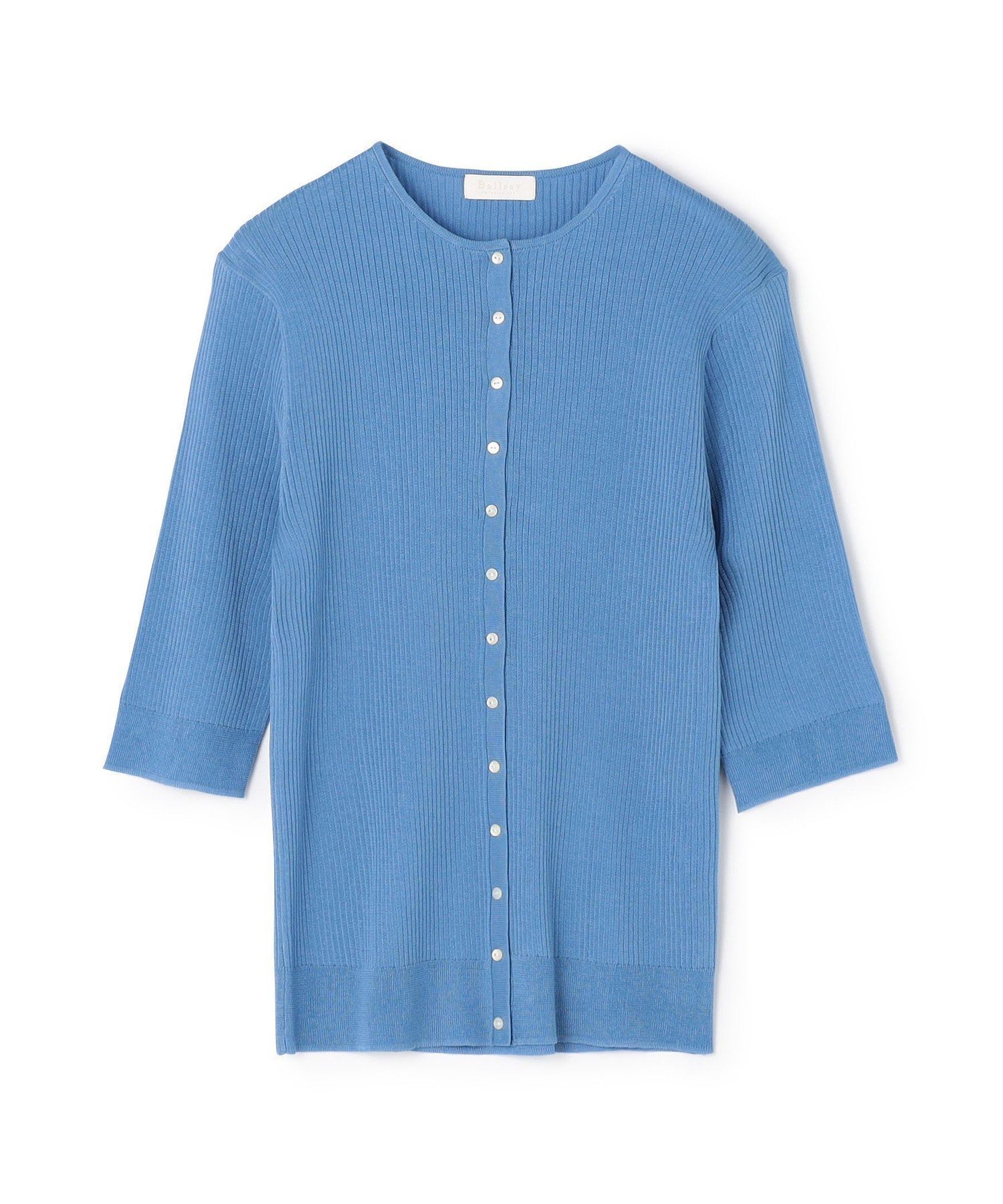 【トゥモローランド/TOMORROWLAND】のマーセライズドコットン クルーネックカーディガン インテリア・キッズ・メンズ・レディースファッション・服の通販 founy(ファニー) 　ファッション　Fashion　レディースファッション　Fashion for Women　トップス・カットソー　Cut & Sew Tops　カーディガン・羽織り　Layered Style Cardigans　エレガント 上品　Elegant　カーディガン　Cardigan, Knitwear　シルバー　Silver, Metallic Silver　スリム　Slim, Slim Fit　スリーブ　Sleeve, Long Sleeve / Short Sleeve　定番　Standard, Basic Item　フィット　Fit, Slim Fit　フロント　Front, Front Design　ベーシック　Basic, Essential　リネン　Linen, Linen Fabric　夏　Summer　65 ブルー|ID: prp329100004786840 ipo3291000000035246072