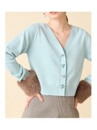 【リリーブラウン/Lily Brown】のL.B CANDY STOCK 袖ファーニットカーディガン 人気、トレンドファッション・服の通販 founy(ファニー) ファッション Fashion レディースファッション Fashion for Women トップス・カットソー Cut & Sew Tops ニット Knit Tops & Sweaters カーディガン・羽織り Layered Style Cardigans カーディガン Cardigan, Knitwear コンパクト Compact, Small Size スマート Smart, Elegant スリーブ Sleeve, Long Sleeve / Short Sleeve ドッキング Docking, Mixed Material ビジュー Bijou, Jewel-like Accent フロント Front, Front Design エレガント 上品 Elegant thumbnail BLU[086]|ID: prp329100004786861 ipo3291000000035098511