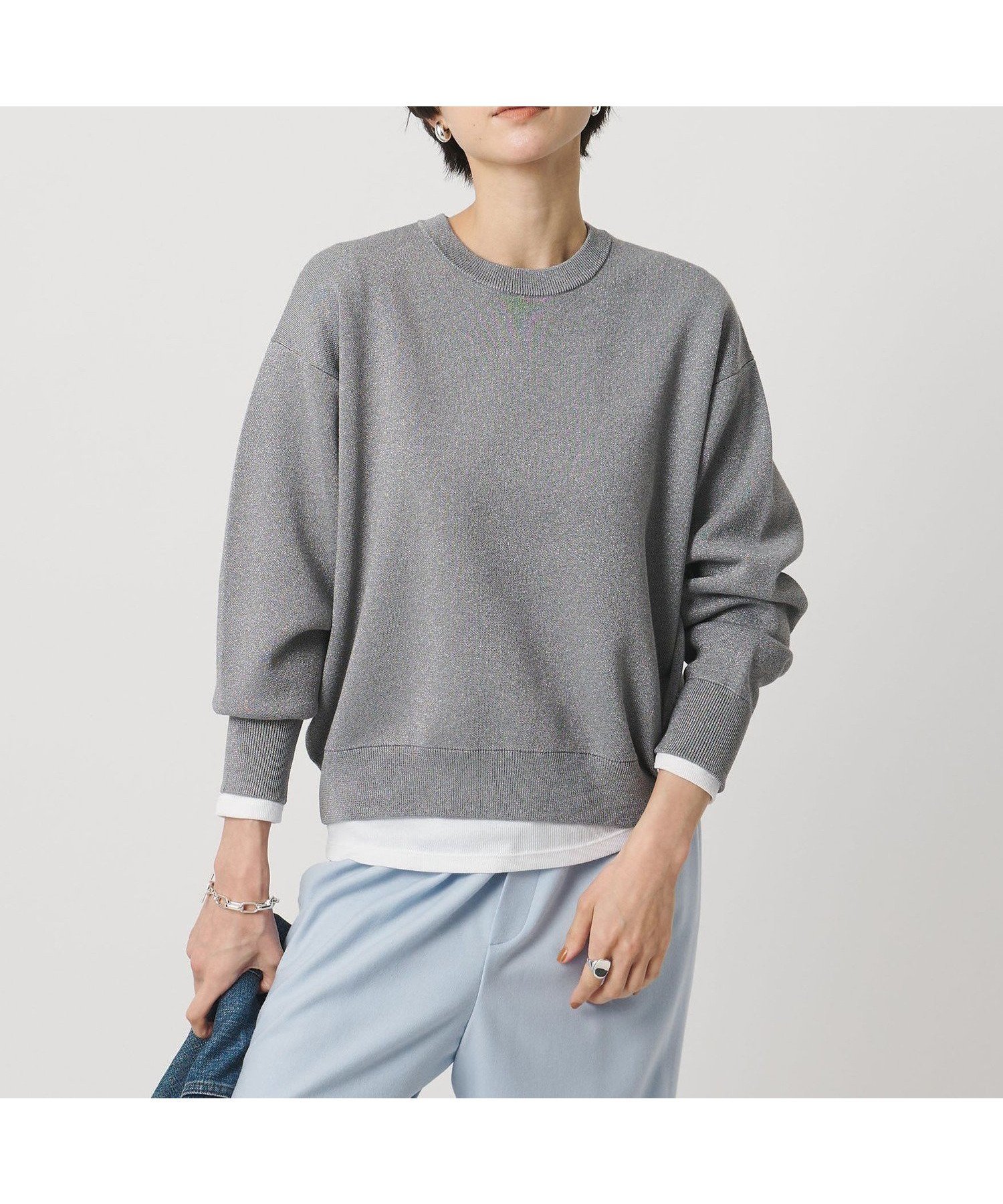 【ユナイテッドアローズ/UNITED ARROWS】のラメ ニット スウェット -ウォッシャブル- インテリア・キッズ・メンズ・レディースファッション・服の通販 founy(ファニー) ファッション Fashion レディースファッション Fashion for Women トップス・カットソー Cut & Sew Tops ニット Knit Tops & Sweaters レディースパーカー・カジュアルフーディー Casual Hoodies & Sweatshirts スウェット・クルーネックトップス Sweatshirts & Crewnecks / Relaxed Fit Sweat Tops おすすめ Recommended / Our Picks ウォッシャブル Machine Washable カットソー Cut and Sewn Top カーディガン Cardigan, Knitwear スウェット / スエット Sweatshirt, Sweatwear ワイド Wide, Wide Fit エレガント 上品 Elegant 人気 Popular, Best Seller 定番 Standard, Basic Item DK.GRAY|ID: prp329100004786872 ipo3291000000034883771