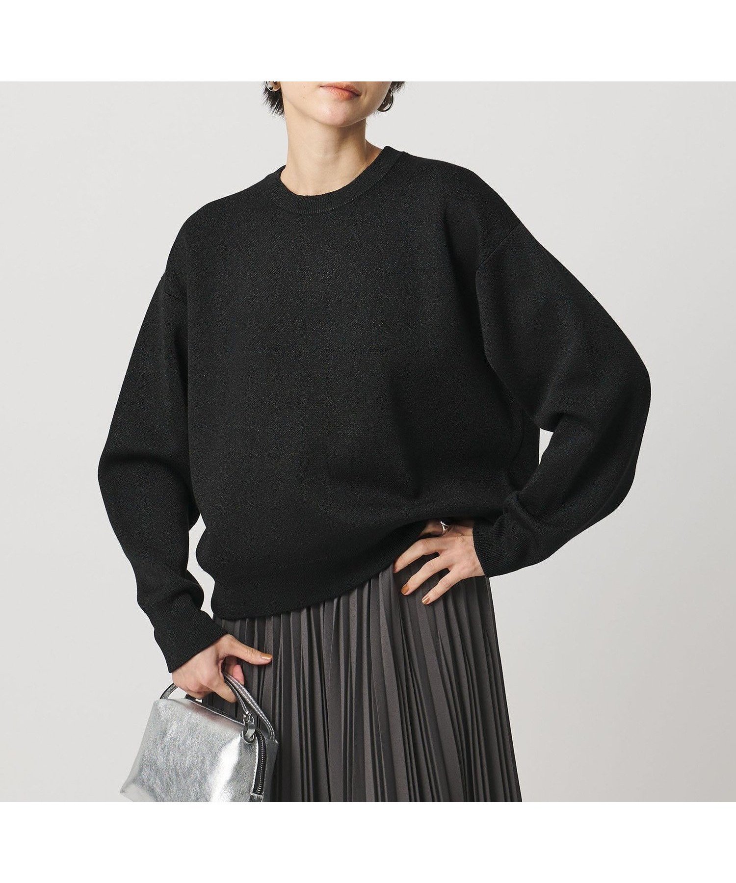 【ユナイテッドアローズ/UNITED ARROWS】のラメ ニット スウェット -ウォッシャブル- インテリア・キッズ・メンズ・レディースファッション・服の通販 founy(ファニー) ファッション Fashion レディースファッション Fashion for Women トップス・カットソー Cut & Sew Tops ニット Knit Tops & Sweaters レディースパーカー・カジュアルフーディー Casual Hoodies & Sweatshirts スウェット・クルーネックトップス Sweatshirts & Crewnecks / Relaxed Fit Sweat Tops おすすめ Recommended / Our Picks ウォッシャブル Machine Washable カットソー Cut and Sewn Top カーディガン Cardigan, Knitwear スウェット / スエット Sweatshirt, Sweatwear ワイド Wide, Wide Fit エレガント 上品 Elegant 人気 Popular, Best Seller 定番 Standard, Basic Item BLACK|ID: prp329100004786872 ipo3291000000034883772