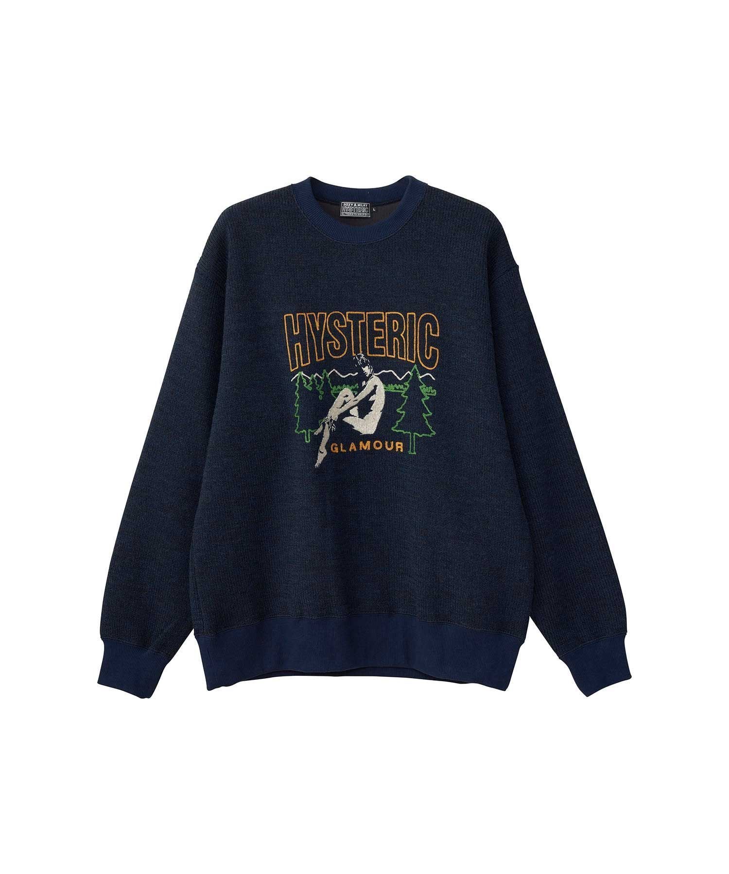 【ヒステリックグラマー/HYSTERIC GLAMOUR / MEN】のCHILLIN WEEKEND刺繍 スウェット インテリア・キッズ・メンズ・レディースファッション・服の通販 founy(ファニー) ファッション Fashion メンズファッション Fashion for Men スウェット / スエット Sweatshirt, Sweatwear フロント Front, Front Design ネイビー|ID: prp329100004786873 ipo3291000000034744457