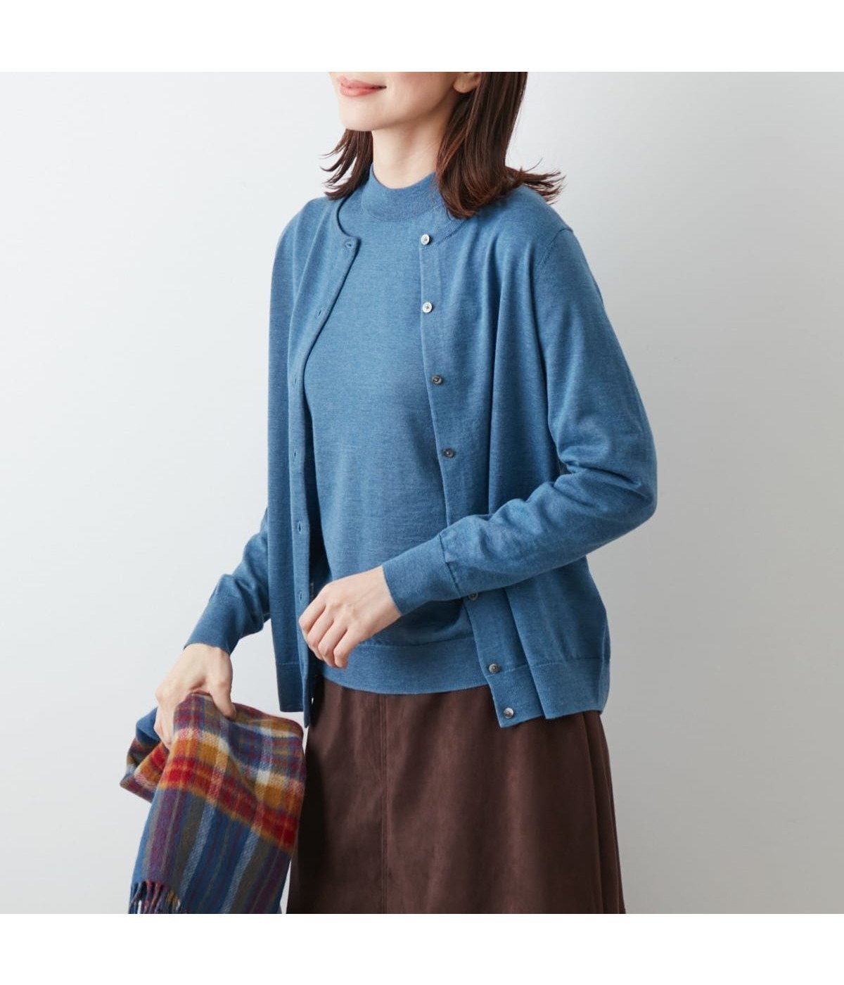 【ニューヨーカー/NEWYORKER】の【手洗い可能】キャッシュウール クルーネックカーディガン インテリア・キッズ・メンズ・レディースファッション・服の通販 founy(ファニー) 　ファッション　Fashion　レディースファッション　Fashion for Women　トップス・カットソー　Cut & Sew Tops　カーディガン・羽織り　Layered Style Cardigans　アンサンブル　Ensemble Set　イタリア　Italy　カーディガン　Cardigan, Knitwear　シンプル　Simple, Minimal　トレンド　Trend, Trending Now　定番　Standard, Basic Item　長袖　Long Sleeve, Full Sleeve　ベーシック　Basic, Essential　ローズ　Rose, Rose Motif　A/W・秋冬　Autumn/Winter　おすすめ　Recommended / Our Picks　ブルー|ID: prp329100004786893 ipo3291000000034820915