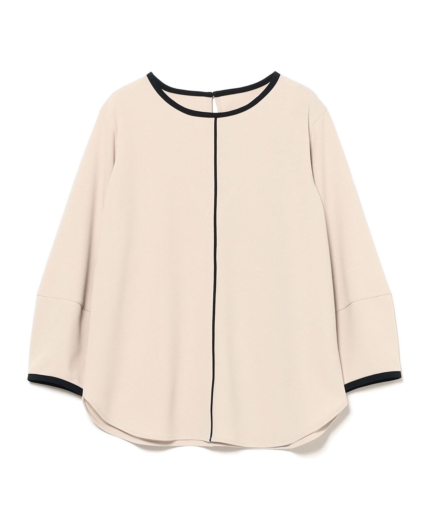 【ビームス ハート/BEAMS HEART】のバイカラー ライン プルオーバー インテリア・キッズ・メンズ・レディースファッション・服の通販 founy(ファニー) 　ファッション　Fashion　レディースファッション　Fashion for Women　トップス・カットソー　Cut & Sew Tops　カジュアルプルオーバー・ニットトップス　Pullovers & Knit Tops / Casual Pullovers　シンプル　Simple, Minimal　ジョーゼット　Georgette, Semi-Sheer Fabric　ストレート　Straight, Straight Cut　タイトスカート　Pencil Skirt, Tight Skirt　ドレープ　Drape, Draping Fabric　パイピング　Piping, Trim Design　フレア　Flare, Flared　無地　Plain, Solid Color　エレガント 上品　Elegant　GREIGE|ID: prp329100004786912 ipo3291000000034972304